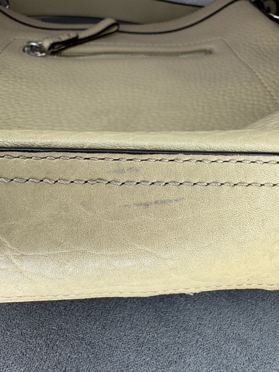 Coach Legacy Swingpack Crossbody Bag Pebbled Leather Beige Tan F12319 - Picture 9 of 13